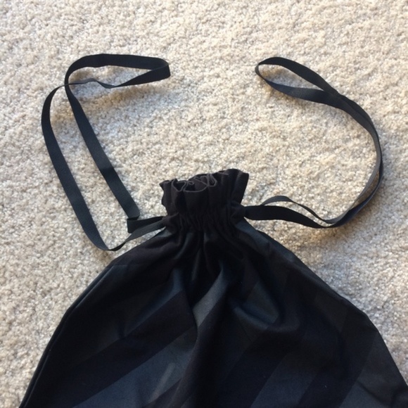 Nike Thick Cotton Canvas Tie String Travel Bag In Black & Grey - Picture 5 of 9